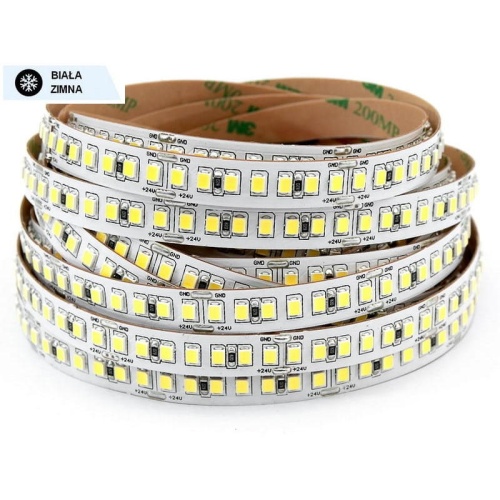 Taśma LED 24V 15W/1m biała zimna 1730lm/1m diody smd 2835 IP00 182 led/1m CRI>80 PROFESJONALNA UNILED