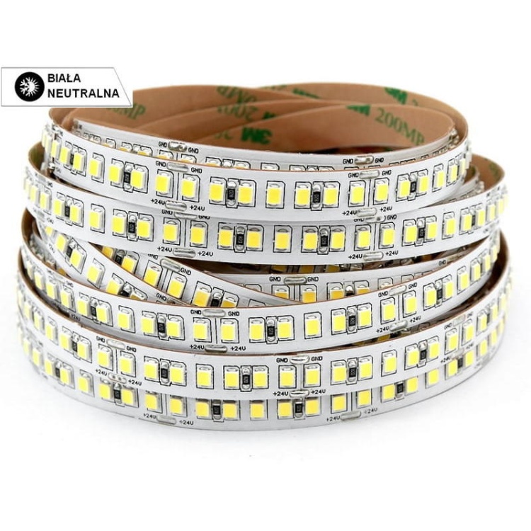 Taśma LED 24V 15W/1m biała neutralna 1860lm/1m diody smd 2835 IP00