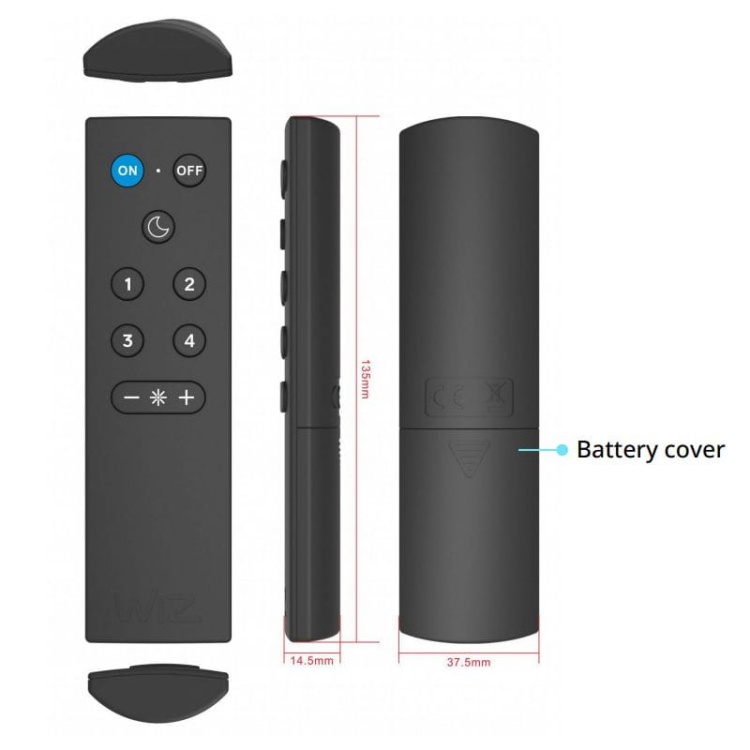 Pilot systemu WiZ Pro Philips  - wymiary