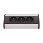 Gniazdo meblowe 3x2P+Z, czarno-srebrne ORGM9001BG 5902560329766