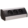 Gniazdo meblowe 3x2P+Z, czarno-srebrne
