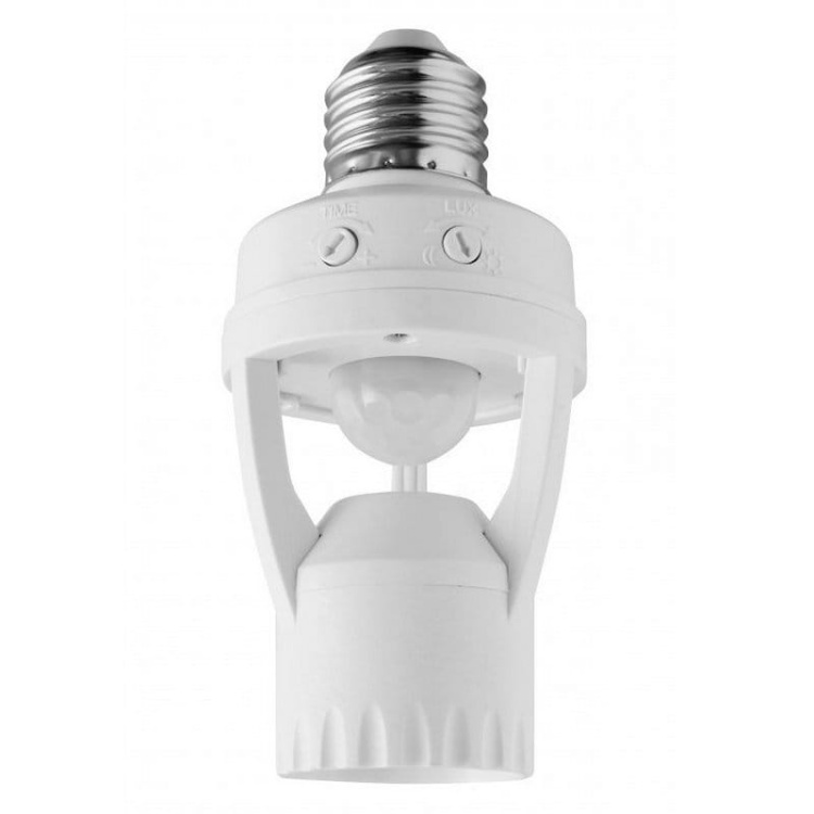 Oprawka do żarówki E27 230V z czujnik ruchu na podczerwień 360° CR-6 IP20 biały GTV.jpg