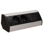 Gniazdo meblowe 2x2P+Z z wyłącznikiem, czarno-srebrne ORGM9002BG  5902560329803