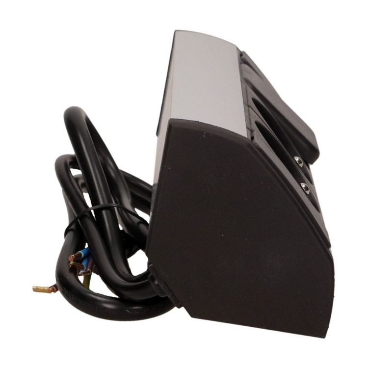 Gniazdo meblowe 2x2P+Z z wyłącznikiem, czarno-srebrne ORGM9002BG  5902560329803