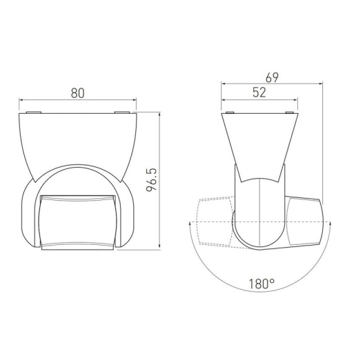 Czujnik ruchu PIR natynkowy detekcja 180° do 8m biały IP65 GTV wymiary.jpg