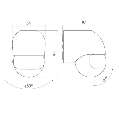 Czujnik ruchu PIR CR-11 natynkowy detekcja 180° do 8m biały IP44 GTV wymiary.jpg