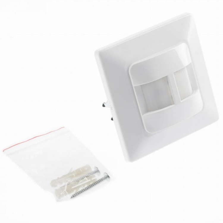 Czujnik ruchu PIR CR-16 do wbudowania detekcja 190° do 9m biały IP20 GTV zestaw.jpg