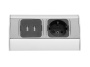 Gniazdo meblowe ładowarka USB przewód 0,5m 1x2P+Z 2xUSB schuko srebrne bok