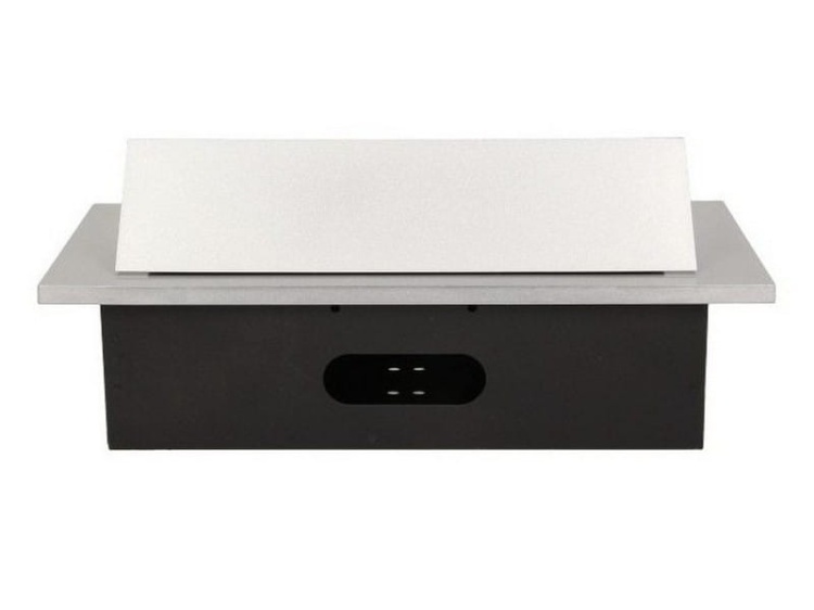 Gniazdo meblowe wpuszczane w blat z grubym rantem 2x2P+Z 3xUSB srebrne
