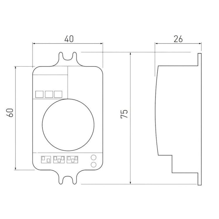 Mikrofalowy mini czujnik ruchu 500W 360° IP20 biały AE-SRC812-MINI GTV wymiary.jpg