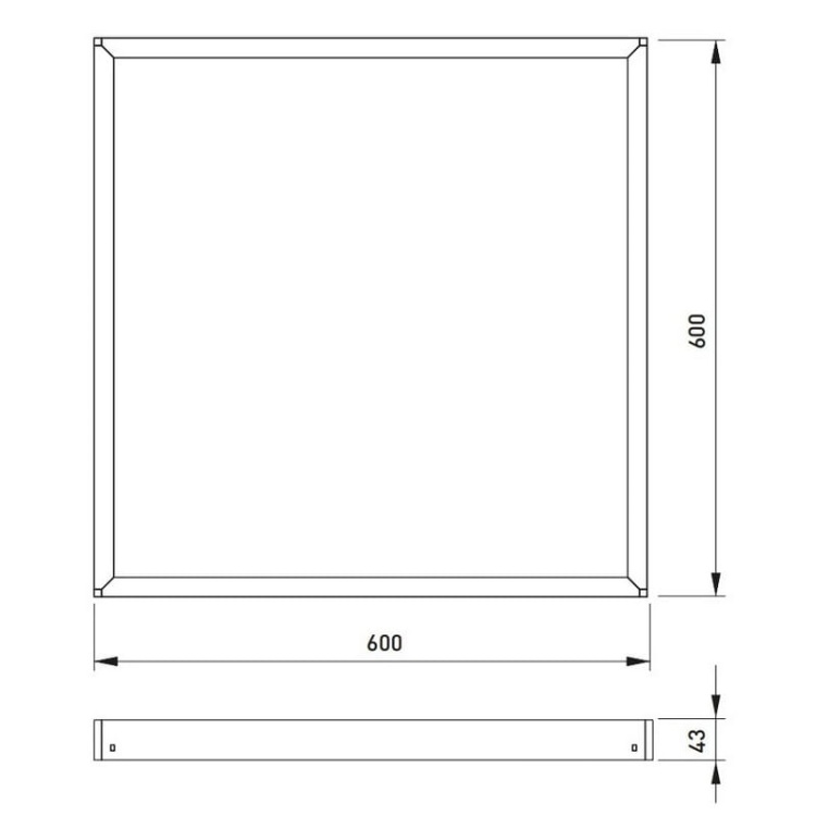 Ramka do paneli LED 60x60 aluminium