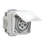 Gniazdo podtynkowe przelotowe 32A IP44 5P białe 895-6V PCE