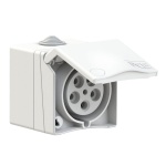 Gniazdo natynkowe przelotowe 3P+N+E 32A IP44 5P białe 875-6V PCE