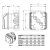 Gniazdo podtynkowe przelotowe 3P+N+E 16A IP44 5P białe 885-6V PCE wymiary