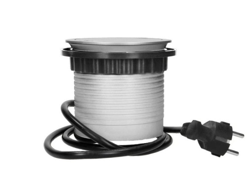 Gniazdo meblowe Ø10cm wysuwane z blatu przewód 1,5m 4x2P+Z schuko