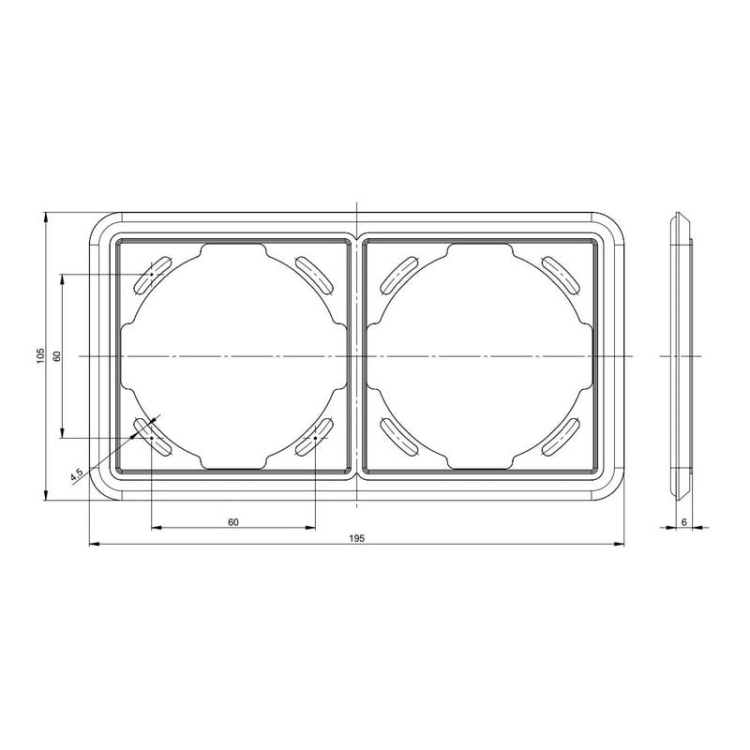 Ramka podwójna z uszczelką biała 9022 PCE wymiary