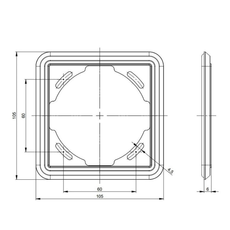 Ramka pojedyncza z uszczelką biała 9021 PCE wymiary