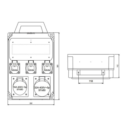 Rozdzielnica natynkowa ECOLINE IP54 90EKO001 PCE wymiary.jpg
