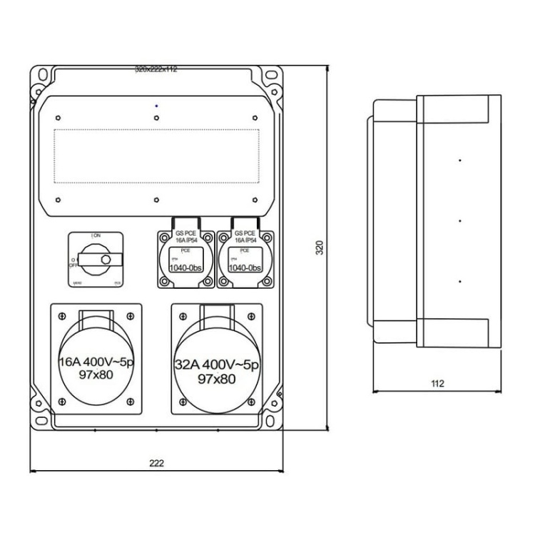 Rozdzielnica natynkowa ECOLINE IP54 90EKO003 PCE wymiary.jpg