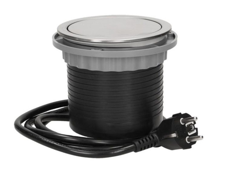 Instrukcja obsługi Gniazdo Ø10cm wysuwane z blatu z ładowarką USB przewód 1,5m schuko INOX
