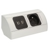 Gniazdo meblowe ładowarka USB przewód 0,5m 1x2P+Z 2xUSB bok