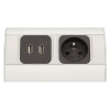 Gniazdo meblowe ładowarka USB przewód 0,5m 1x2P+Z 2xUSB bok