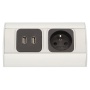 Gniazdo meblowe ładowarka USB przewód 0,5m 1x2P+Z 2xUSB bok