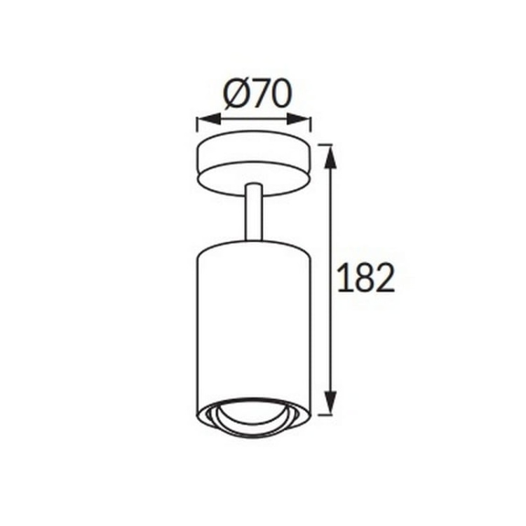 Spot 1-punktowy regulowany BEMOL SPT GU10 35W czarny IP20 STRÜHM wymiary.jpg