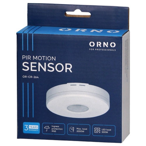 Czujnik ruchu PIR detekcja 360st. 8m IP65 2000W OR-CR-264 ORNO 5900378654780