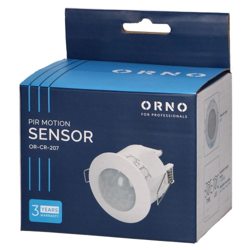 Czujnik ruchu PIR do wbudowania 360st. IP20 1200W OR-CR-207 ORNO 5907565612950