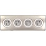 Gniazdo kuchenne montaż na rzepy 4x2P+Z INOX