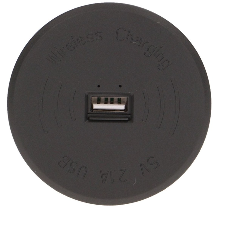 Bezprzewodowa ładowarka indukcyjna z dodatkowym portem USB czarna