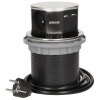 Gniazdo meblowe Ø10cm wysuwane z blatu z ładowarką USB przewód 1,5m 3x2P+Z 2xUSB INOX.
