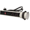 Gniazdo meblowe Ø6cm wysuwane z blatu z ładowarką USB blokadą przewód 1,8m 3x2P+Z