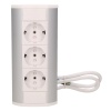 Gniazdo meblowe 3x2P+Z, schuko, biało-srebrne 5902560329797