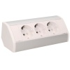 Gniazdo meblowe 3x2P+Z, schuko, biało-srebrne 5902560329797