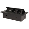 Gniazdo meblowe wpuszczane w blat z grubym rantem 2x2P+Z 3xUSB czarne.