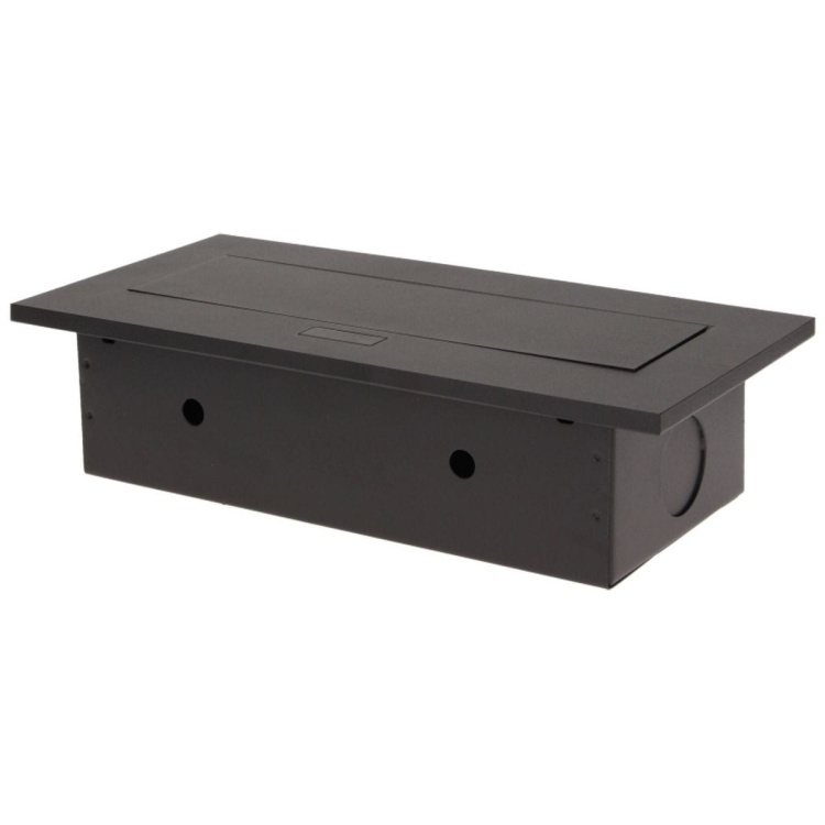 Gniazdo meblowe wpuszczane w blat z grubym rantem 2x2P+Z 3xUSB czarne.