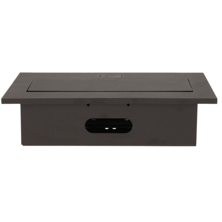 Gniazdo meblowe wpuszczane w blat z grubym rantem 2x2P+Z 3xUSB czarne.