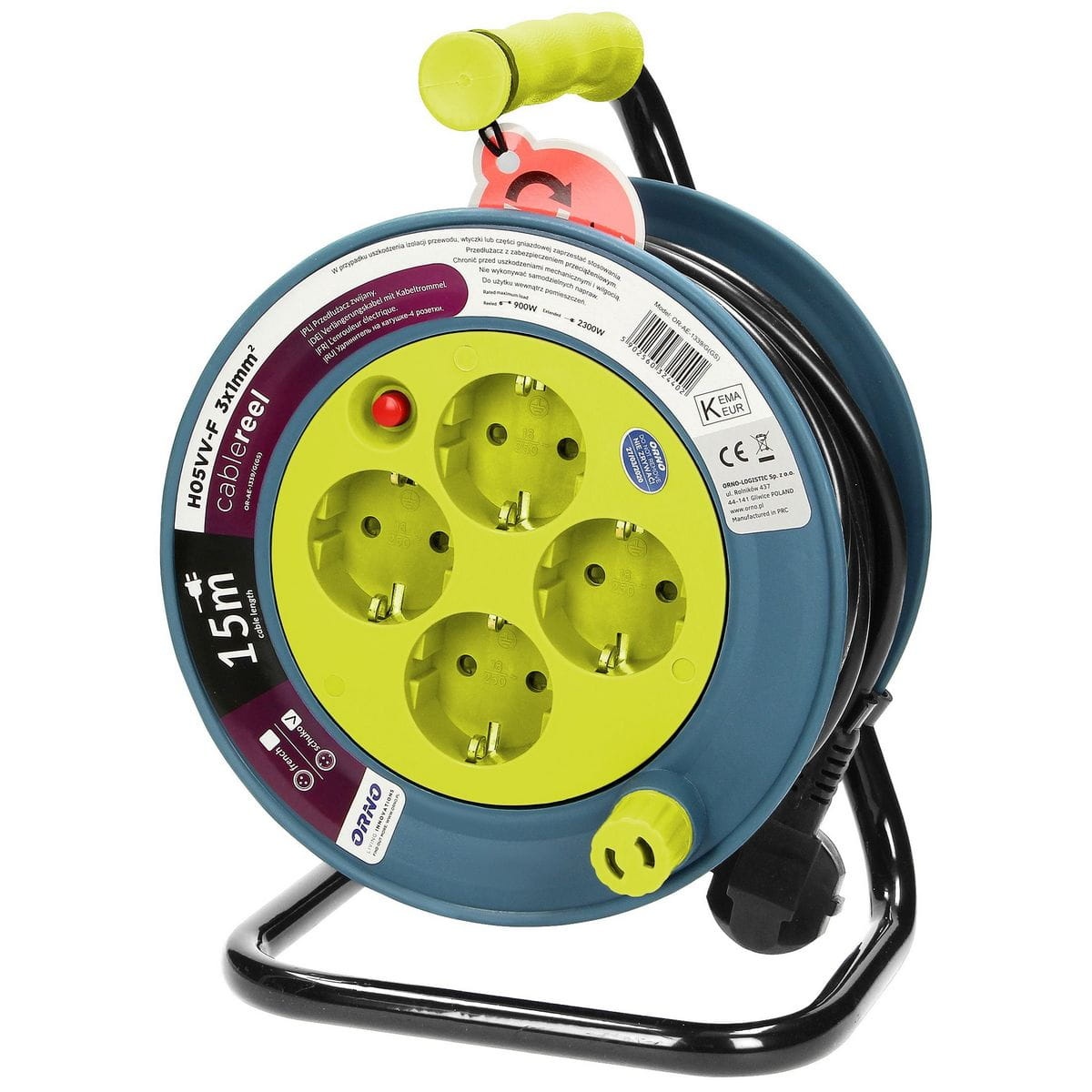 Przedłużacz bębnowy MINI 4 gniazda 2P+Z H05VV-F