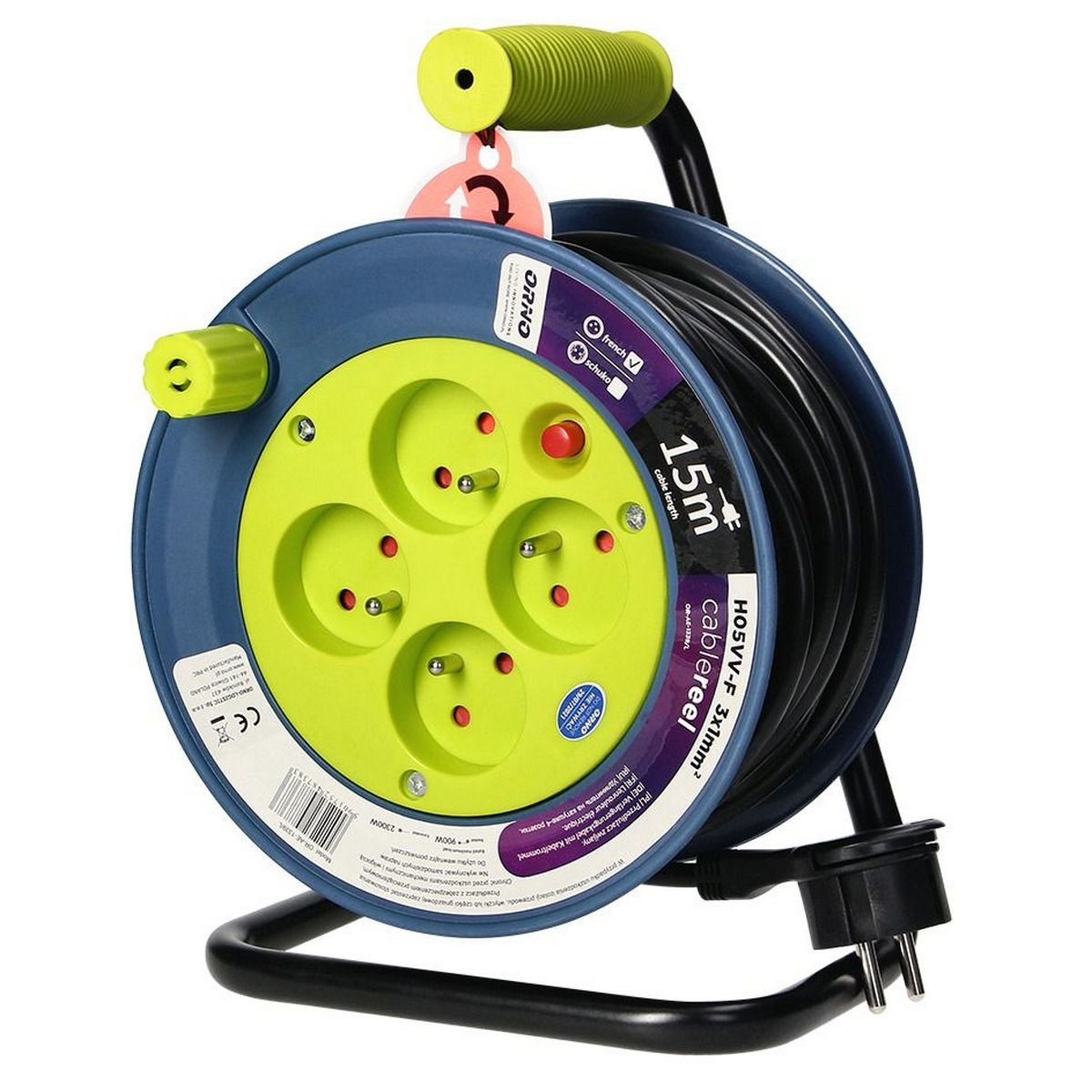 Przedłużacz bębnowy MINI 4 gniazda 2P+Z H05VV-F