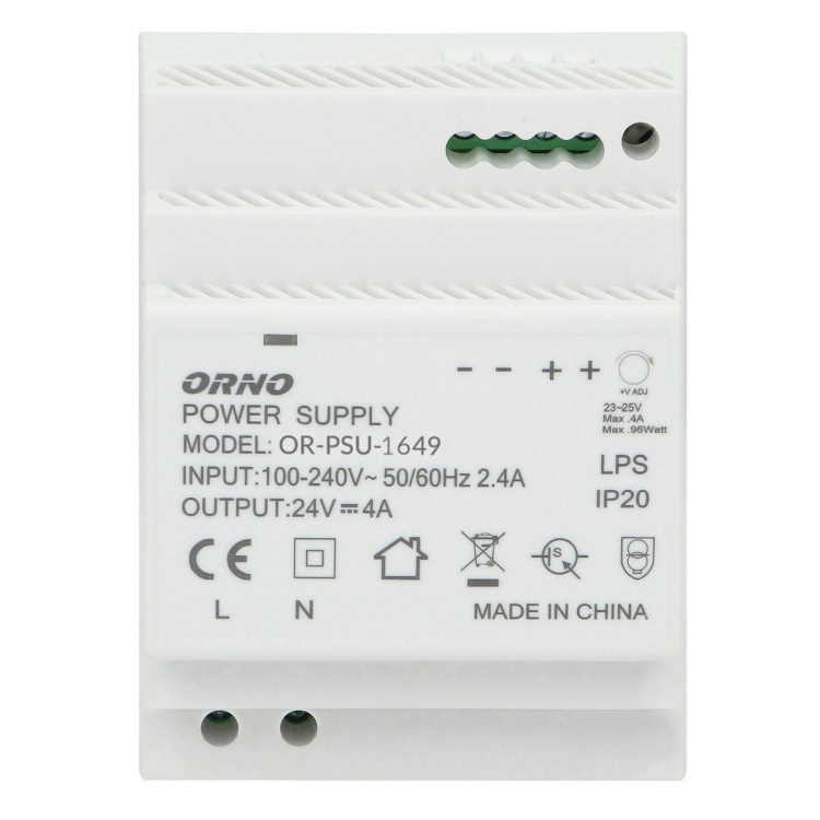 Zasilacz na szynę DIN 24VDC 4A 100W szerokość 4 moduły