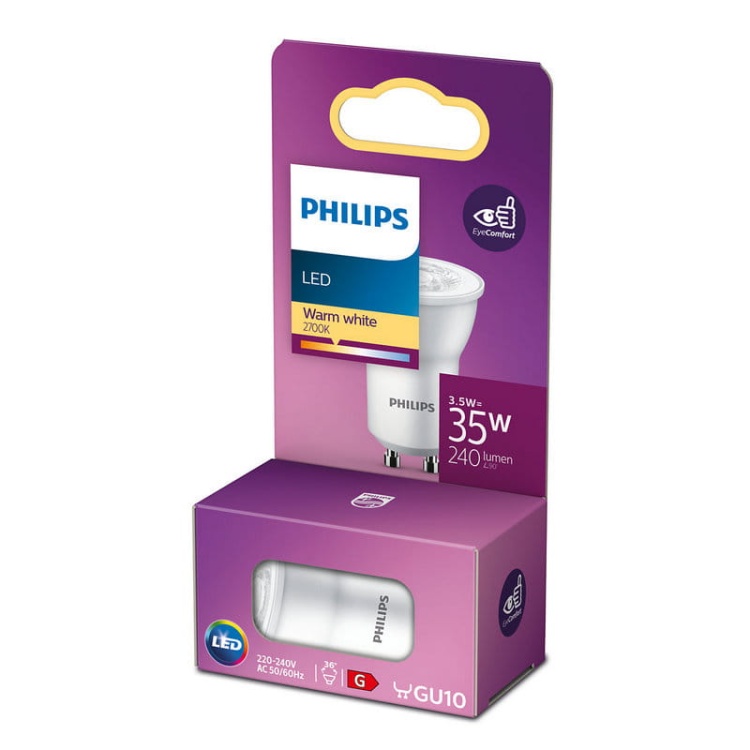 Żarówka LED MR11 GU10 827 36º Classic LEDspotMV 3.5-35W biała ciepła 240lm PHILIPS opakowanie.jpg