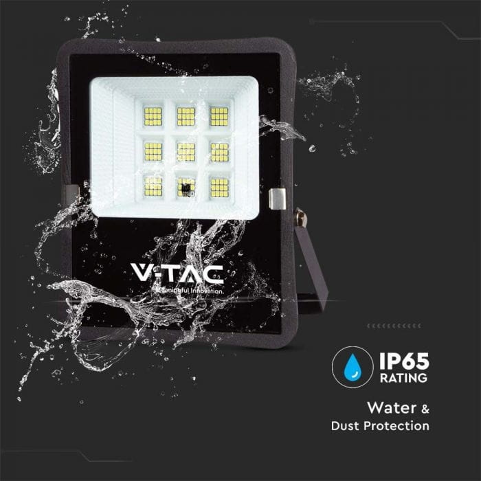 Naświetlacz LED z panelem solarnym 6W 400lm b. zimny 6400K IP65 V-TAC wodoszczelność.jpg
