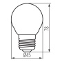 Rysunek wymiarowy żarówki LED XLED G45 E27 4,5W-WW