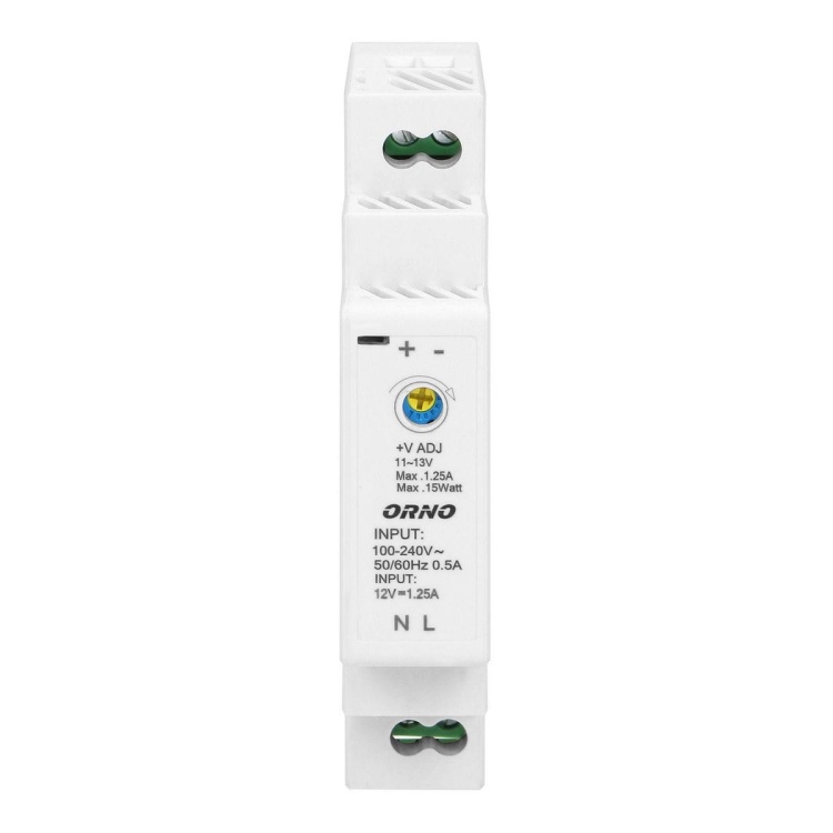 Zasilacz na szynę DIN 12VDC 1,25A 15W szerokość 1 moduł