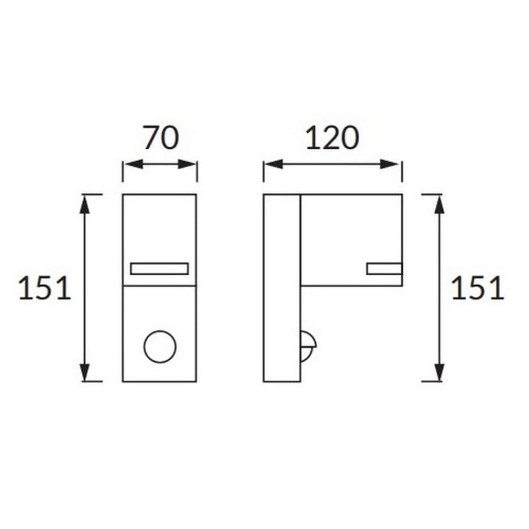 Oprawa hermetyczna FOREST C GU10 max 35W czujnik ruchu czarna IP54 STRÜHM wymiary.jpg