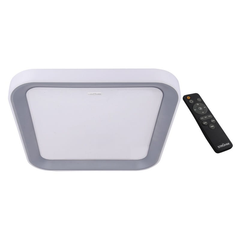 Plafoniera LED ARIEL D 48W 160° CCT ściemnialna srebrna IP44 STRÜHM z pilotem