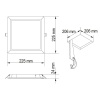Oprawa downlight LED LOUIS 24W 4000K 1920lm 120° IP54 kwadrat GTV wymiary.jpg