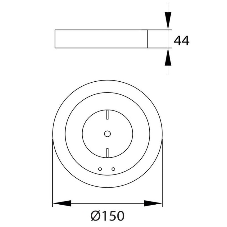 Oprawa awaryjna SKALER okrągła 3W 6000K SX optyka otwarta 161lm IP40 autotest 3H LUXMENA wymiary.jpg